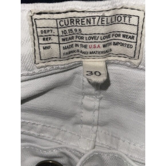 Current Elliott The Cropped Flip Flop Sugar White Denim Jeans Pants Women’s 30 - Picture 6 of 9